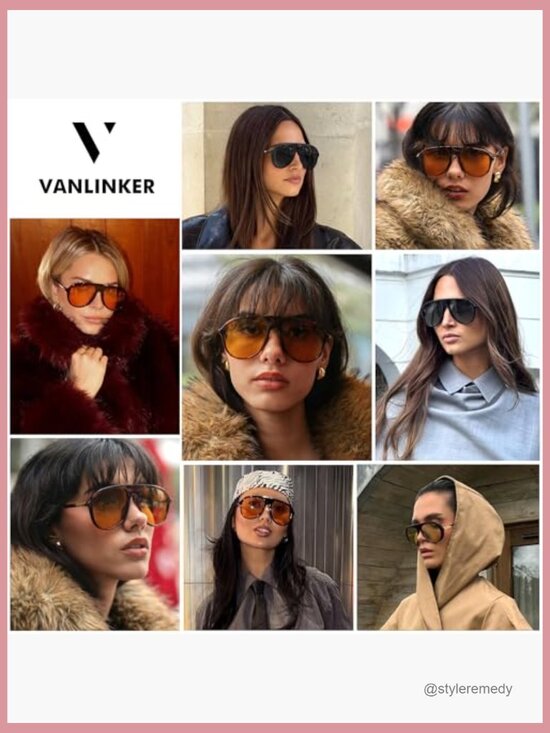 Oversized Aviator Sunglasses Plastic Frame UV400 Protection main image 6
